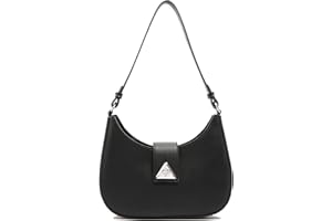 Travistar Handtasche Damen Klein Elegant Schultertasche Damen PU Leder Hobo Bag Y2k Tasche Satteltasche Aesthetic Abendtasche Clutch mit Reißverschluss Coole Schwarz Umhängetasche für Teenager Mädchen