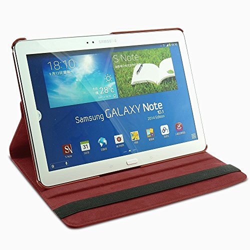 COOVY® 360° ROTATION COVER FÜR SAMSUNG GALAXY NOTE 10.1 EDTION 2014 SM-P6000 SM-P6010 SM-P6050 SM-P600 SM-P601 SM-P605 SMART HÜLLE TASCHE ETUI CASE SCHUTZ STÄNDER Farbe braun - 6
