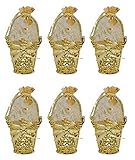 Confidence Fancy Empty Basket for Chirstmas Party Return Gift Pack, Latest Item for Gift Packing, Golden, Set of 6, 30 Gram, Pack of 1.