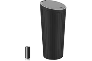 SGLRT Auto Mülleimer mit Deckel - Auto Mülleimer Cup Holder - Universal Leakproof Fahrzeug Mülleimer 20pcs Müllbeutel - Auto Organisatoren und Lagerung für Front Rücksitz Zubehör(Schwarz)