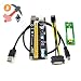 Produktbild glodenbridge M2 NGFF 16 x pci-express 6pin mit Riser Karte w/60 cm Adapter, USB 3.0 Kabel und 6pin zu SATA Power cable-gpu Riser adapter-ethereum, ETH 1*Pack Schwarz