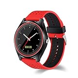 CARDMOE V9 Smartwatch mit Kamera, Herzfrequenz-Monitor, SIM-Karte, Bluetooth, Armbanduhr, Sport, Fitness, Schrittzähler, Smart Band für Android iOS