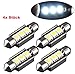 Produktbild !! XENON – WEISSE !! MODERNE - LOOK !! KALTWEISS !! SMD mit intensive Leuchtkraft Beleuchtung Soffitte Birne Autolampen Lampen LED 12Volt PKW KFZ 6000K CANBUS - INION ® (4x C5W 36mm mit 3 SMD)