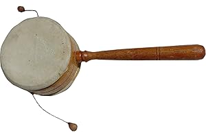 GURU SHOP Musikinstrument aus Holz, Musik Percussion Rhythmus Klang Instrument, Handgearbeitet - Drehtrommel 1, 20x8x2 cm