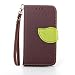 Produktbild Samsung Galaxy S3 III MINI i8190 Lederoptik PU Leder Hülle (Frei 2 in 1 Ball Touch Pen) CaseHome Nature Blatt Etui Magnetverschluss Stil PU-Leder Brieftasche [Standfunktion] Deckel Klapptasche Schale Flip Foliant Schützende Haut Hüllen Mit Wallet Kartenfach Magnetverschluss Standfunktion Handytasche Taljereep Lanyard Strap Tragen Folio Tasche Schutzhülle(Braun Color)