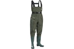 FISHINGSIR Fishing Chest Waders for Men with Boots Mens Womens Hunting Bootfoot Waterproof Nylon and PVC with Wading Belt