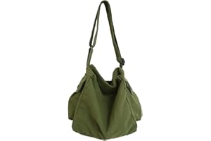 TIAASTAP Płócienna torba listonoszka, duża torba hobo crossbody z wieloma kieszeniami, torby hobo, na co dzień, płócienna torba na ramię dla kobiet i mężczyzn