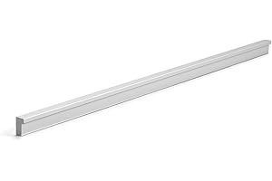 GEOVNE Tirador Para Mueble De Doble Orificio/Tres Orificios,Tirador Para Cajón,Pomo Mueble,Tirador Moderno Tipo L,Manillas Tiradores De Hardware,Tornillos Incluidos,Plateado (Hole Center:352mm/13.9in)