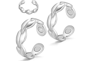 Vicmag Anneaux magnétiques en cuivre pour femmes et hommes pour soulager l'arthrite, soulagement de la douleur, thérapie, guérison, 99,99 % cuivre pur, taille réglable, avec boîte cadeau (1)