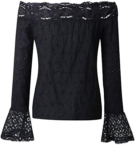 TUDUZ Sexy Elegant Women Off Shoulder Long Sleeve Lace Loose Blouse Tops T-Shirt Plus Size (S-3XL)