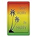 Produktbild Bathroom Bath Rug Kitchen Floor Mat Carpet,Rasta,Dont Worry Be Happy Music Quote of Iconic Singer Palms Ombre Colors Decorative,Lime Green Yellow Black,Flannel Microfiber Non-slip Soft Absorbent