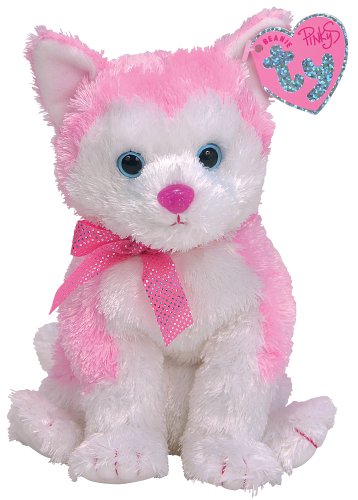 Preisvergleich Produktbild Ty Bonita Beanie Husky Plueschtier weiss rosa 17 cm