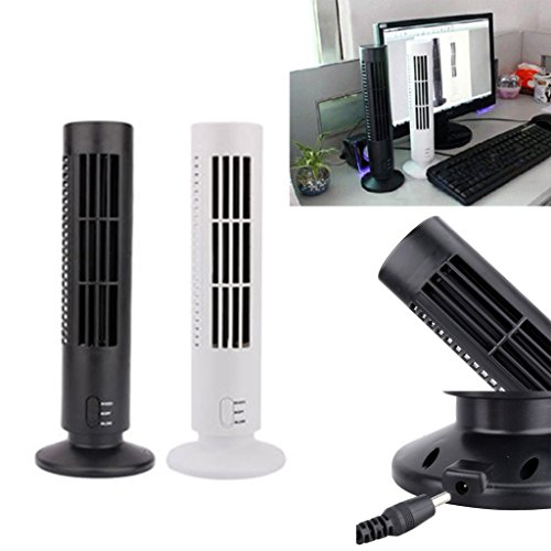 Tragbare Säulenventilator Klimaanlage USB Kühlung Schreibtisch Turmventilator – Schwarz, 33×10.5×10.5cm - 8
