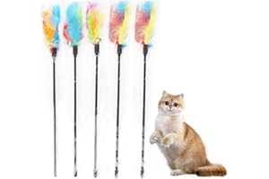 WBZOWRB 5 Piezas Cat Juegos,Cat Toy,Interactive Cat Juegos,Cat Wand,Cat Feathers Game