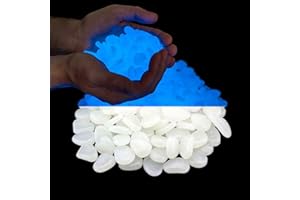 Hayodo Glow in The Dark Garden Pebbles Stone for Walkway Yard and Décor (White 200Pcs)