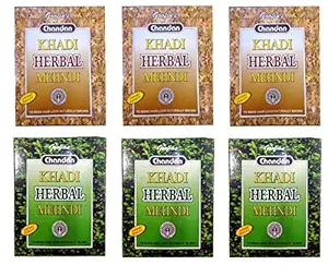 Khadi Pure Herbal Black & Brown Mehndi, 80 g (Pack of 6)