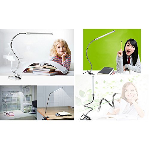 Eastlion Flexible Augenschutz LED Leselicht 6W 180 LED Clip Leuchten Leselampe am Bett Startseite Dimmbare Tabelle USB Augenpflege Klemmlampe Warmweiß - 3