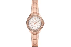 Fossil Orologio Stella per donna, Movimento al quarzo con data a tre lancette e cinturino in acciaio inossidabile