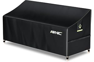 AWNIC Garden Bench Cover Love Seat Cover for Love Seat 3 Seater Garden Bench Waterproof Tear Resistant 420D Oxford 175x85x65/90cm Black/Green