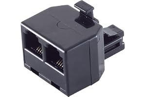 1aTTack.de 1x – RJ12 kontakt till 2 x RJ12 koppling adapter guldpläterade kontakter plastkontakt gjuten skärmad