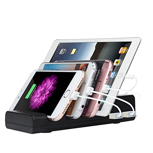 OXoqo USB Ladestation, OXOQO 4 Port USB Ladegerät Nabenwandung Chargehub Reise Gebühr für Strom Banks, IPhone 7 Plus / 7 / 6s / 6Plus, 5 / 5s, IPad Air 2 / Mini 3, Samsung Galaxy S6 / S7 Edge