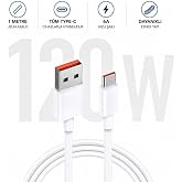 ScHitec 6A 120W USB-A to Type-C Hızlı Data ve Turbo Fast Şarj Kablosu Beyaz K292