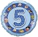 Produktbild Verkauf durch Lollipop 1 Stück Folien-Rundballon '5. Geburtstag - Piraten', Blau, ca. 45 cm Ø, Ohne Gasfüllung/Ohne Gruß-Karte