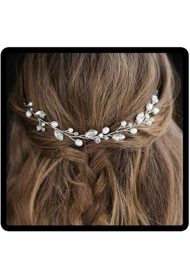 Kesvb Braut-Haarschmuck Mit Blumen & Kristall – Weinreben-Perlen Stirnband Für Hochzeit & Abschlussball
