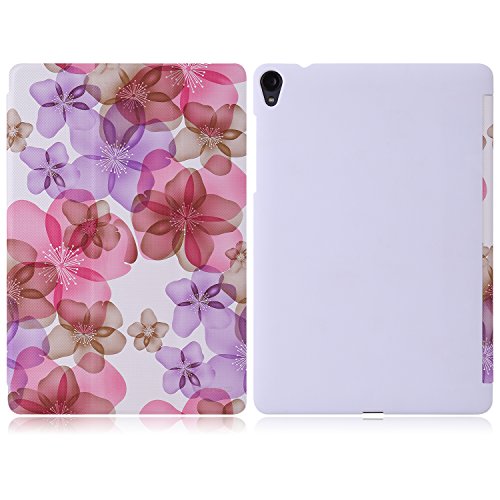 Google Nexus 9 Hülle Case – MoKo Ultra Slim PU Leder Tasche Schutzhülle Lederhülle Smart Cover mit Auto Wake/Sleep Funktion für HTC T1 Google Nexus 9 8.9 Zoll Android 5.0 Tablet-PC,Blumen VIOLETT - 2