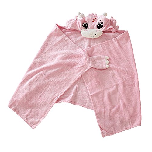 TopTie Cartoon Shape Hooded Bathrobe / Beach Towel, 0-12 Months, Microfiber - Pink,S