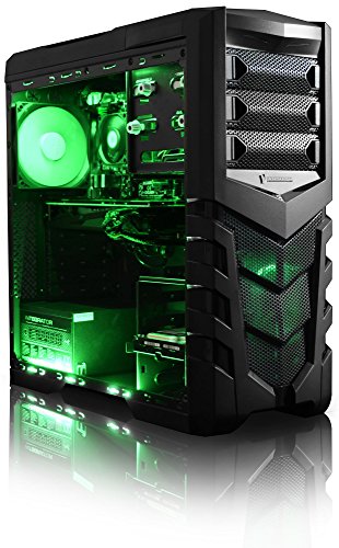 VIBOX Oblivion 4 Gaming PC – 4,2GHz Intel i7 Quad Core CPU, Geforce GTX 1060, leistungsfähig, Hochleistung, leistungsstärker, Desktop Gamer Computer mit Spielgutschein, Windows 10, Grün Innenbeleuchtung, lebenslange Garantie* (3,6GHz (4,2GHz Turbo) Superschneller Intel i7 7700 Kabylake Quad 4-Core Prozessor CPU, Nvidia GeForce GTX 1060 3GB Grafikkarte, 16GB DDR4 2133MHz RAM, 2TB (2000GB) SATA III 7200rpm Festplatte, 85+ Netzteil, CIT Vanquish Grün Gaming Geh§use, Intel B250 LGA1151 Mainboard) - 2