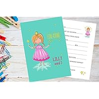 8 Stück Einladungskarten Kindergeburtstag mit Prinzessin personalisiert