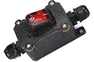 Switian Interrupteur Inline Étanche IP65 4 Broches 2 Positions 250V 16A - Commuteur Haute Puissance pour Usage Extérieur/Jardin, Appareils Électriques
