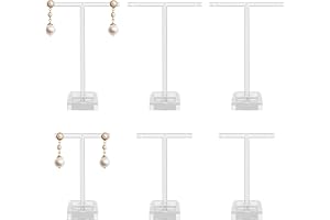 Jeffdad 6 st akrylörhängen display genomskinliga örhängen displayhållare T-bar örhänge organiserare träd stativ hängande smycken organiserare för halsband armband örhängen Ewelry rekvisita show