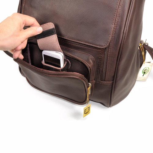Großer Lederrucksack Größe L / Laptop Rucksack bis 15,6 Zoll, für Damen und Herren, Braun, Jahn-Tasche 711 - 4