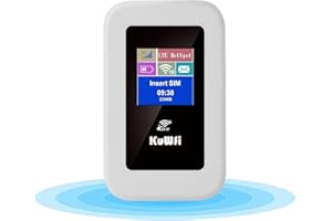 Router Mobile WiFi 4G LTE, KuWFi Saponetta WiFi con SIM 300Mbps, Mdoem 4g Con Slot Per Scheda SIM, Batteria Ricaricabile 3000mAh, Schermo a Colori, Condivisione Fino a 10 Dispositivi