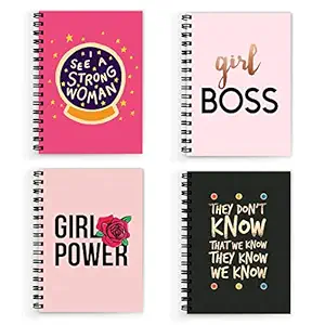 VPRINT QUALITY Combo Pack of Notebook Girls Notebook Diary Gratitude Journal Size A5 160 Pages 100 GSM Set of 4 pc