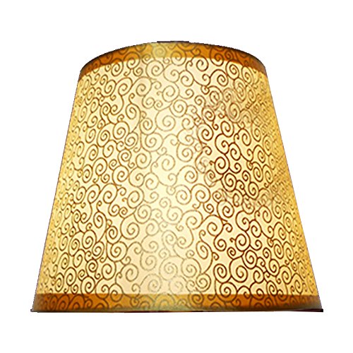 Eastlion Einfache moderne manuelle PVC-Lampenschirm für Tischleuchte, Wandleuchte, Nachttischlampe, Stehlampe mit E27 Lampenfassung Lampenschirm 14x22x17cm Gold-