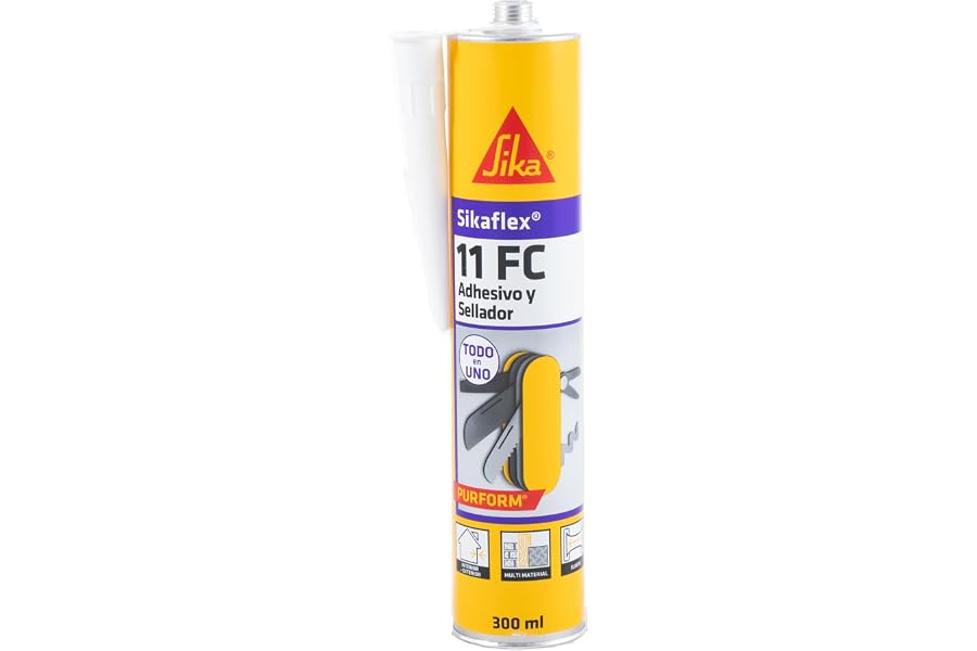SIKA - Masilla adhesivo multiusos - Sikaflex 11 FC Purform - Blanco - Junta y pegamento - Sellador poliuretano multisoportes 