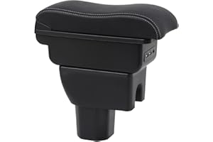 OYHCM Bracciolo Centrale per Suzuki Ignis, Doppio Scomparto, Pelle Nera, Facile da Installare, Accessorio Auto Personalizzato