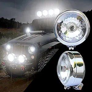 VAISHNU Halogen High Power Fog Lights for Cars/ SUV's with 130/100 Watt German Quality Bulbs (Chrome)