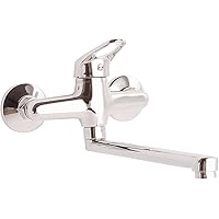 Sanitop-Wingenroth Einhandmischer Alaska für Spüle, wandhängend, Küchenarmatur mit langem Auslauf zur Aufputz…