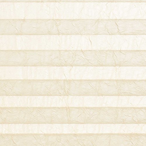 casa pura® Plissee Rollo | mit eleganter Crushed Optik | Klemmfix ohne Bohren | lichtdurchlässig & blickdicht | offwhite | 24 Größen (80x100cm) - 4
