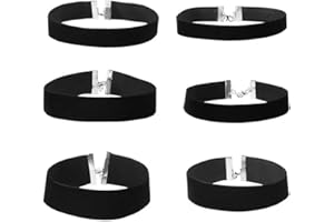 BCZR 6 Stück Velvet Chokers Band Choker，Choker Halsband，Choker，Choker Schwarz，Collar Choker，Geeignet für Damen und Mädchen，Breite: 0,6 cm/1 cm/1,5 cm/2 cm/2,5 cm/3 cm
