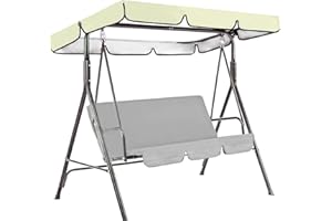 SOKEY Replacement Swing Chair Canopy，Universal Outdoor UV Proof Waterproof Swing Seat Cover for 3 Seater Garden Swing