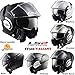 Produktbild MOTORRADHELME LS2 FF399 VALIANT Motorrad Klapphelm Roller Jethelm Rennen DVS Flip Up Modularhelm Touren Sporthelm, Alle SOLID Farbe (Glossy Chrome, XS)