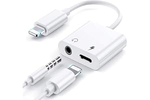 SER FLYMON Headphone [Apple MFi Certified] Adapter for iPhone to 3.5mm Jack AUX Audio Adapter Cable for iPhone 14/13/12/11/XS/XR/X/iPad/SE/8/7/Music Dongle Earphone Cable Earbud Splitter Adapter Support All iOS