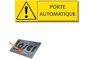 MYGOODPRICE Plaque gravée autocollante 30x10 cm "Porte automatique" fond jaune