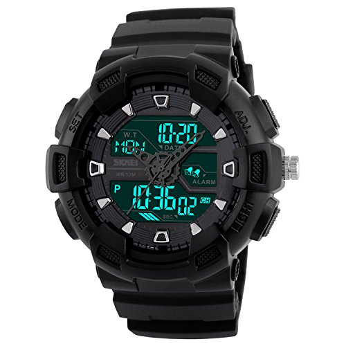 VOEONS Sportuhren-Herren digital Armbanduhr Unisex Wasserdicht Chronograph Weltzeit Wecker schwarz Stoppuhr 297-B VOEONS Sportuhren-Herren digital Armbanduhr Unisex Wasserdicht Chronograph Weltzeit Wecker schwarz Stoppuhr 297-B