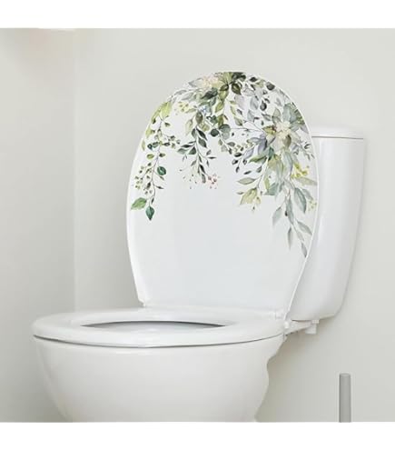 Stickers WC, stickers abattant de WC galets feuilles